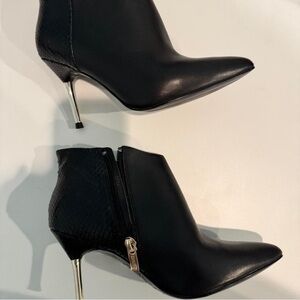 Next Black and Silver Heeled Boots